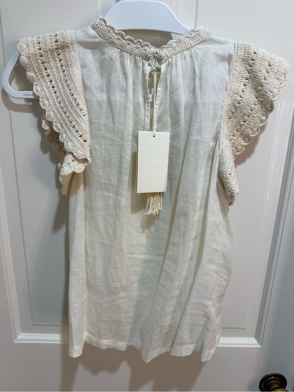 Ulla Johnson Ivory Crochet Trim Handmade Top - Picture 3 of 7